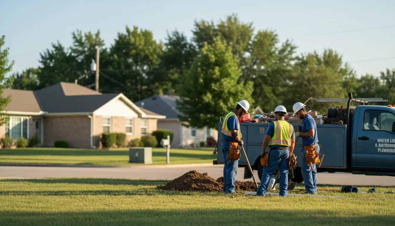 Residential water line and bathroom plumbing service in Farber, MO